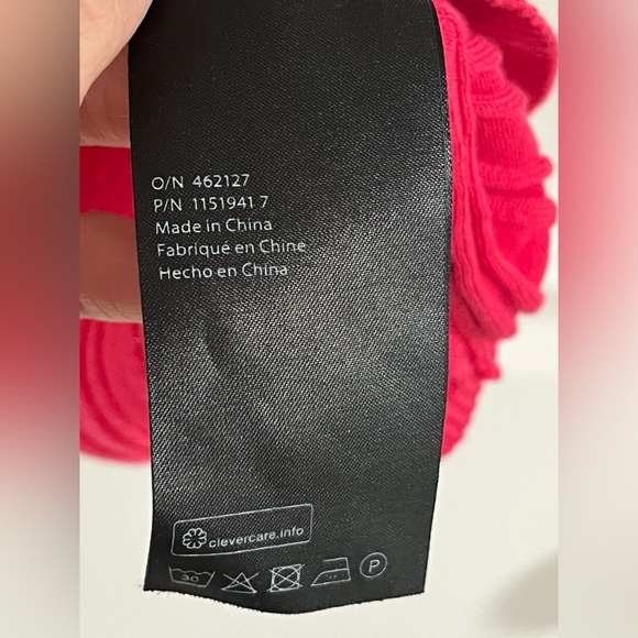 COS Ribbed Knit Silk T-Shirt Top Fuschia Hot Pink - Picture 4 of 9